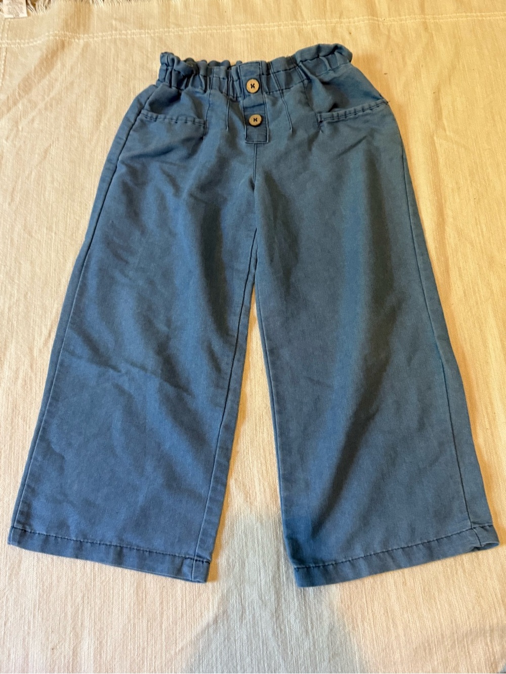 Vince Camuto Kids Wide-Leg Pull-On Pants in Denim Chambray size 6x
